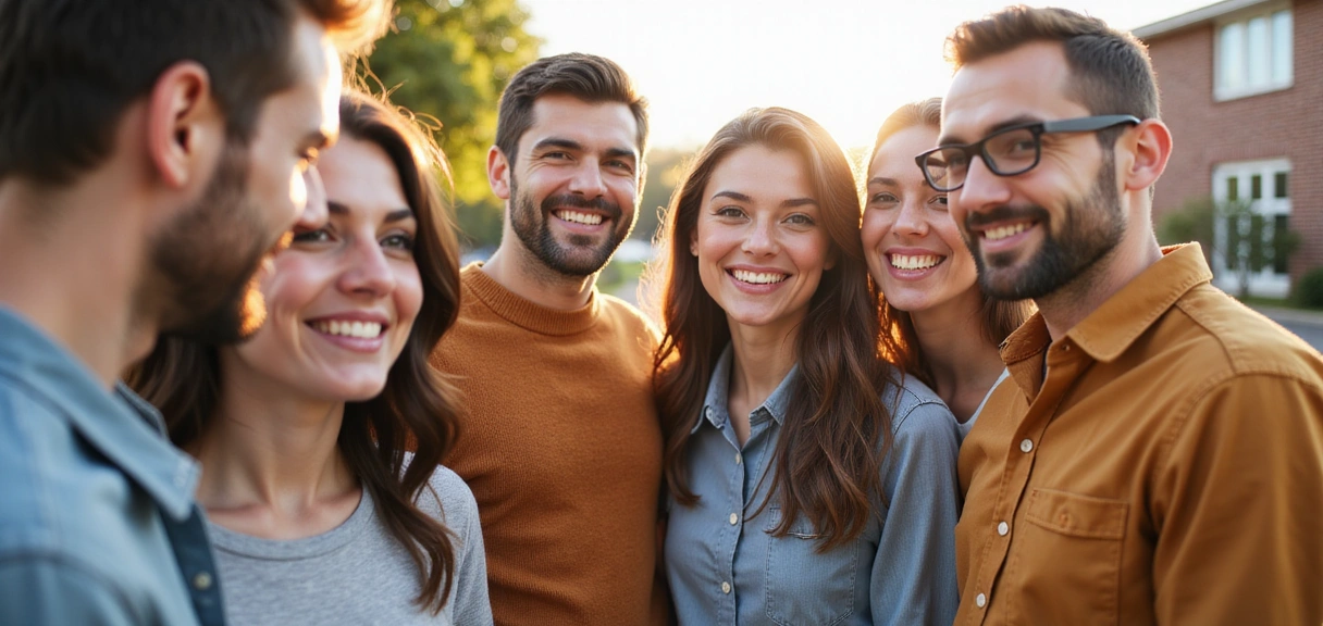 Εικόνα χαρούμενων ανθρώπων που συμβολίζουν επιτυχία και ευεξία