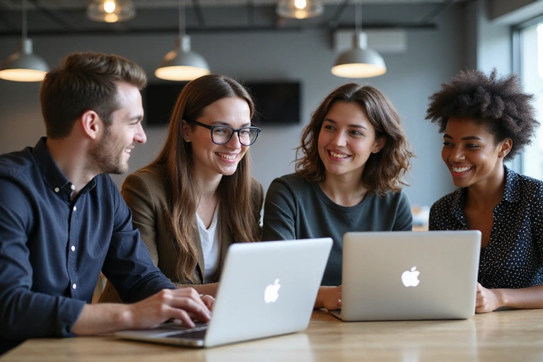 Εικόνα ομάδας να συνεργάζεται στα social media